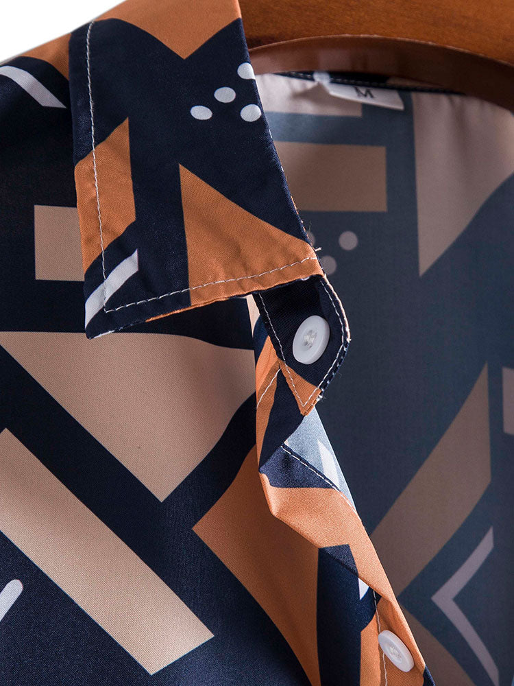 Oliver Geometric Print Shirt & Swim Shorts