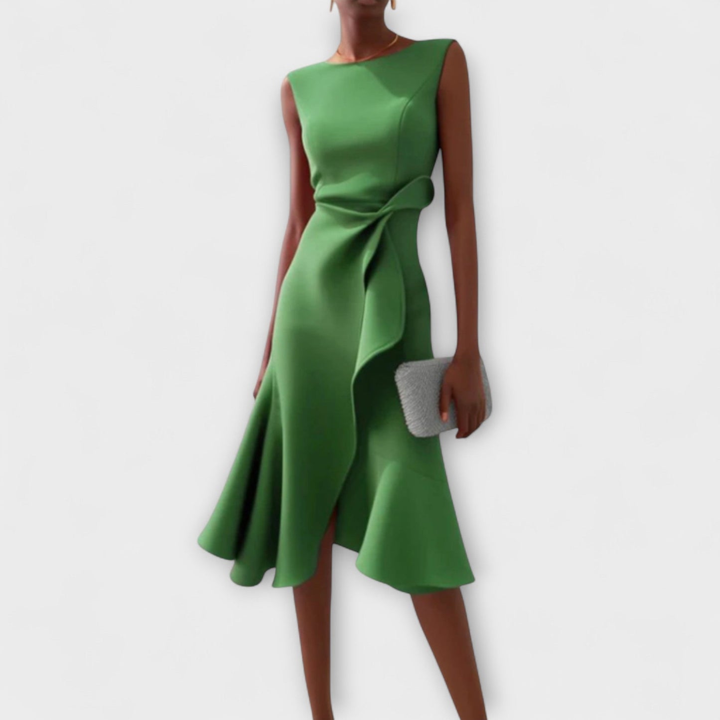 JULIET | DRAPED ASYMMETRICAL MIDI DRESS