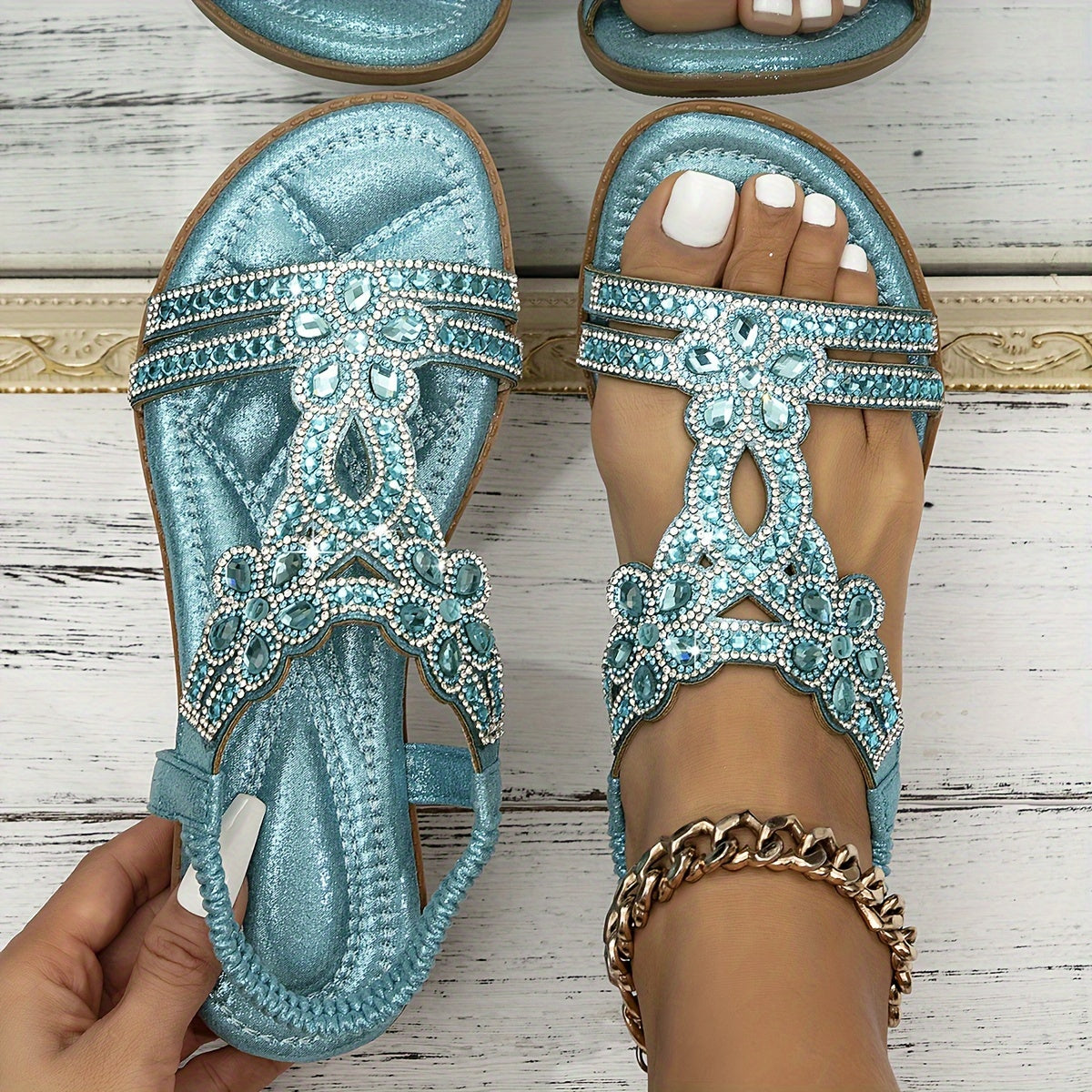Indira - Sparkle Rhinestone Slingback Sandals