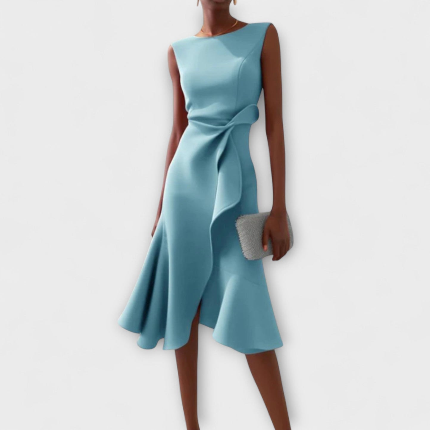 JULIET | DRAPED ASYMMETRICAL MIDI DRESS