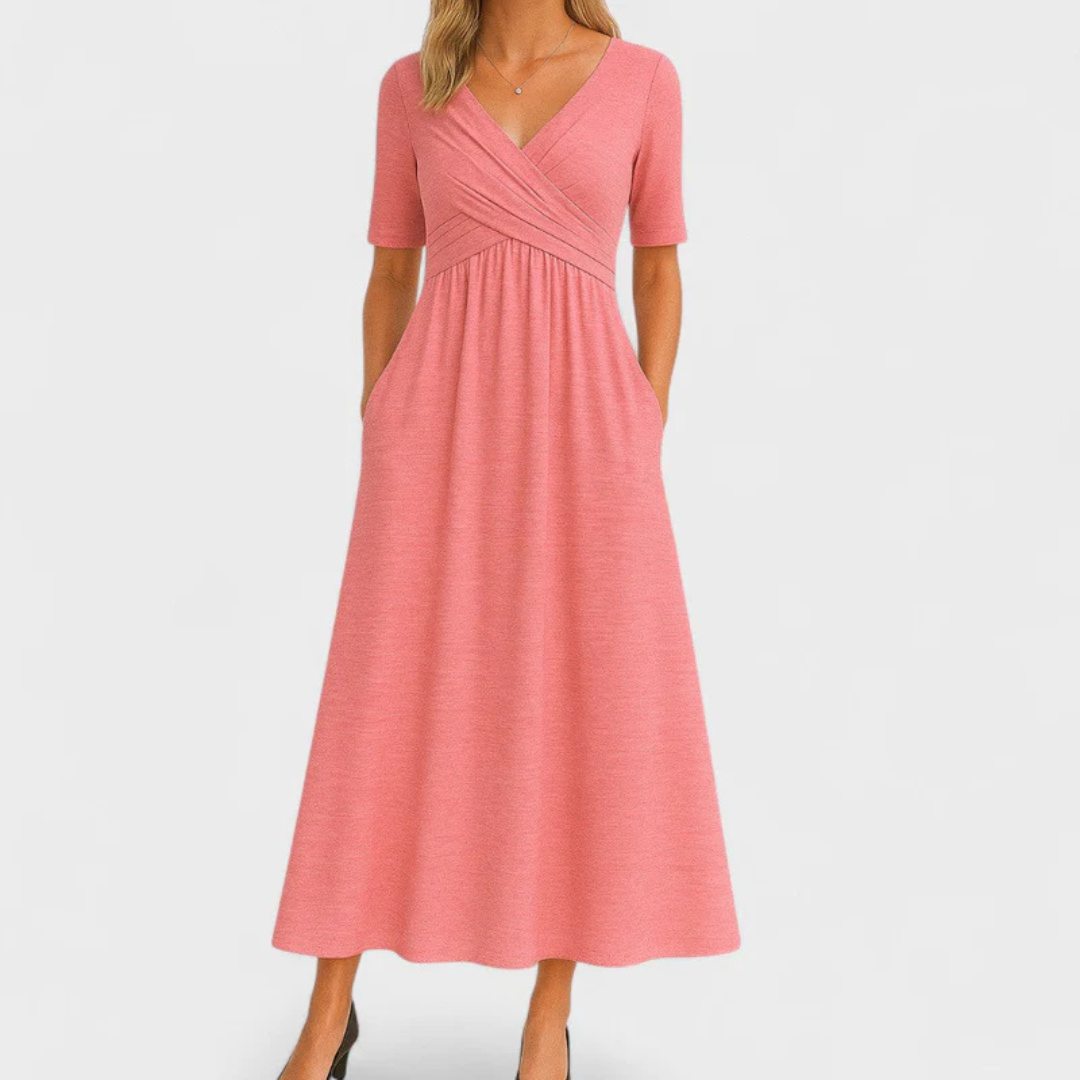 Gretal | Crossed dress with short sleeves