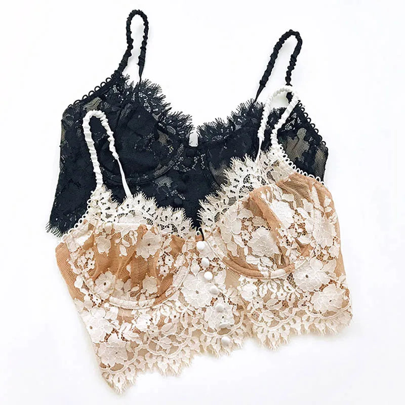 Rowan - Ultra-Thin Floral Embroidery Push-Up Bra