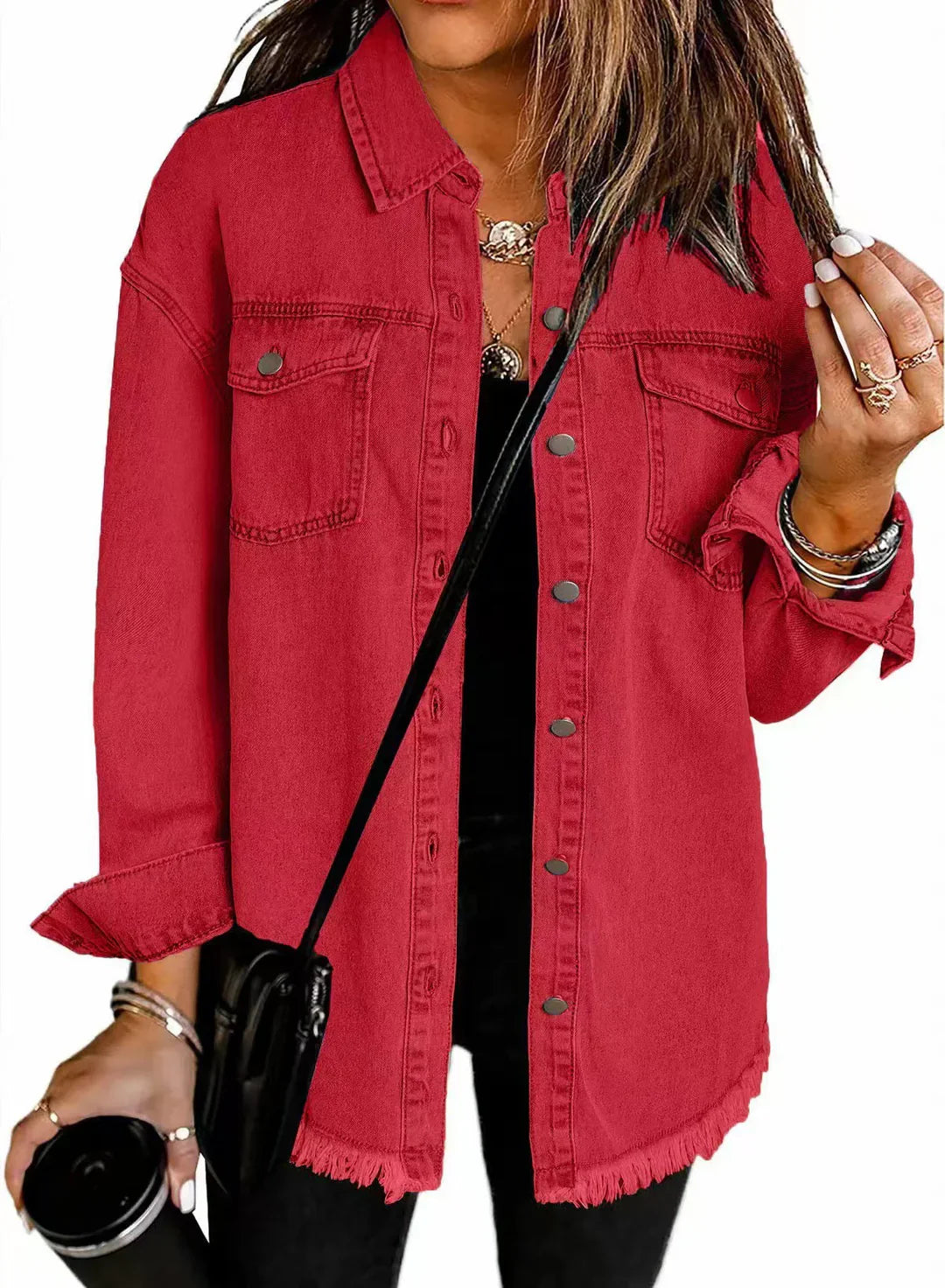 Jolien I Long Sleeve Denim Jacket With Pockets