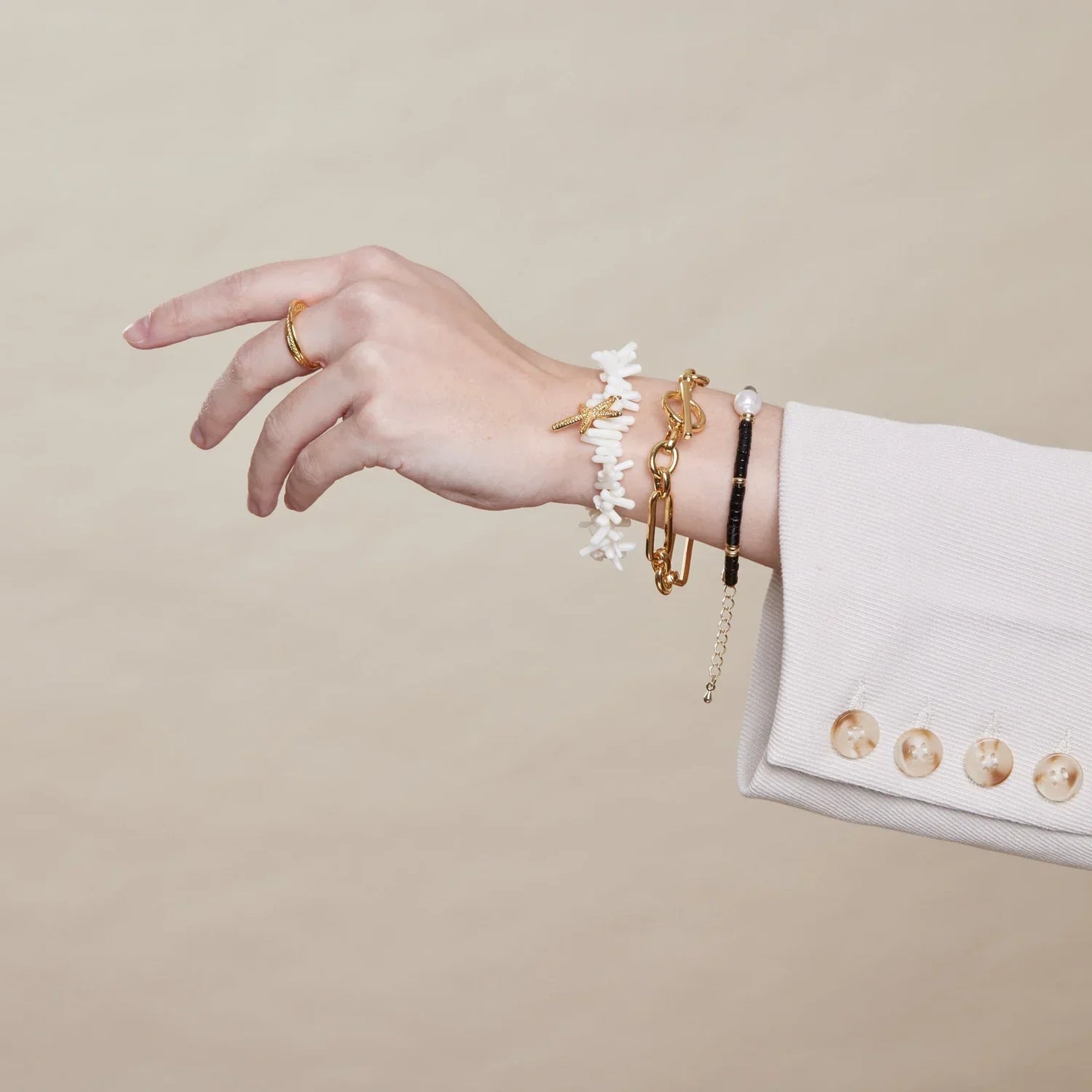 Link T-Bar Bracelet | White Gold 16k