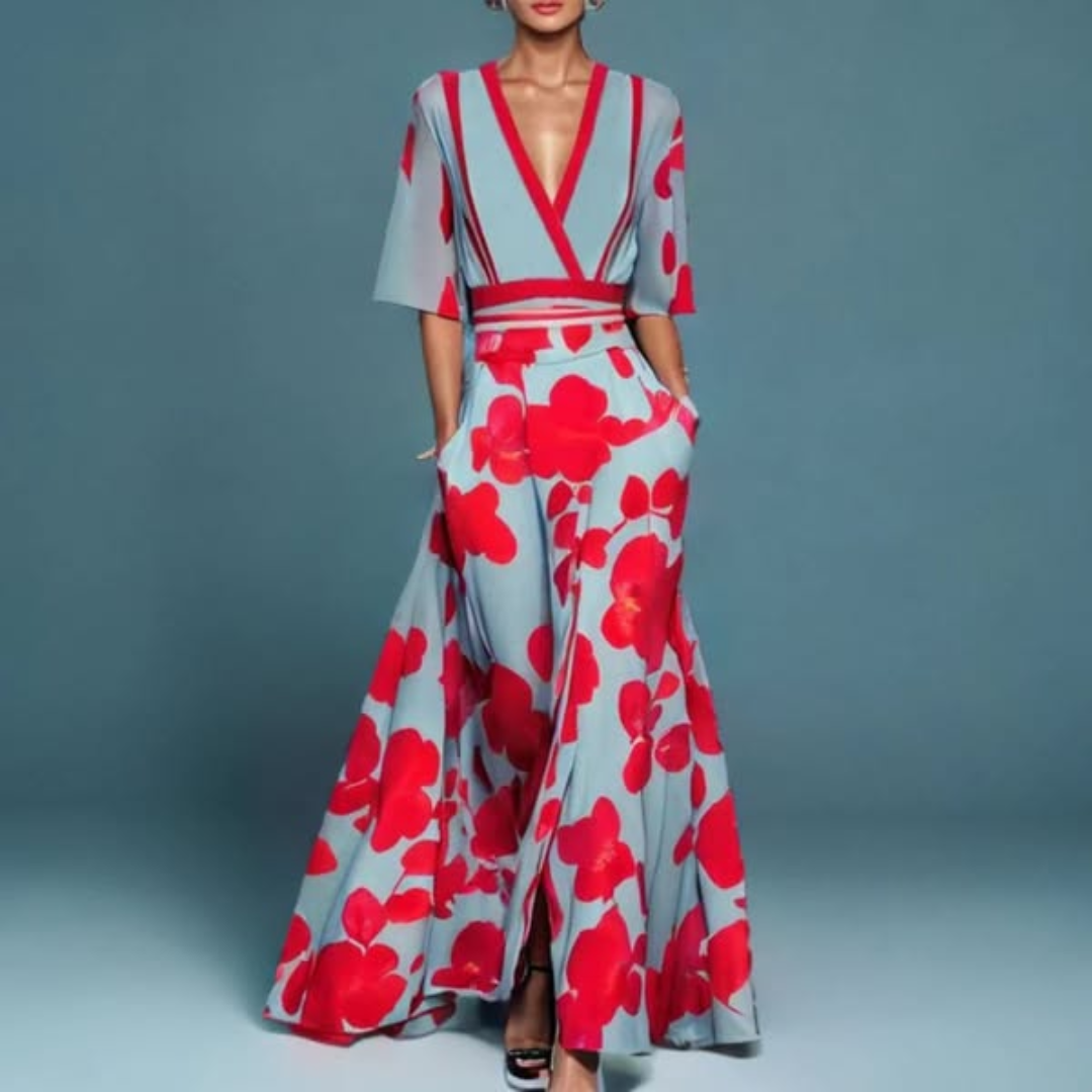 Mandy - Elegant Floral Wrap Dress