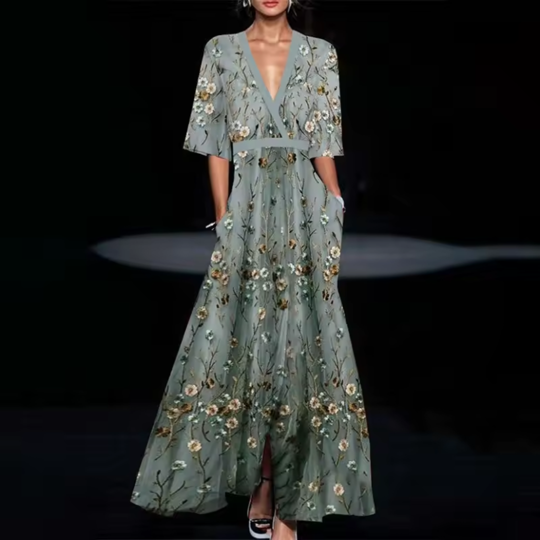 Mandy - Elegant Floral Wrap Dress