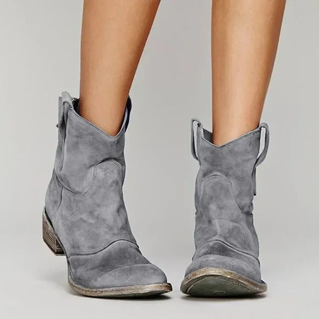 Elena - Retro Style Vintage Cowboy Ankle Boots