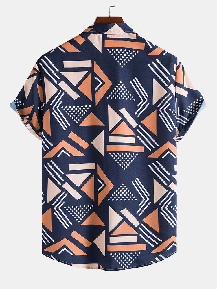 Oliver Geometric Print Shirt & Swim Shorts