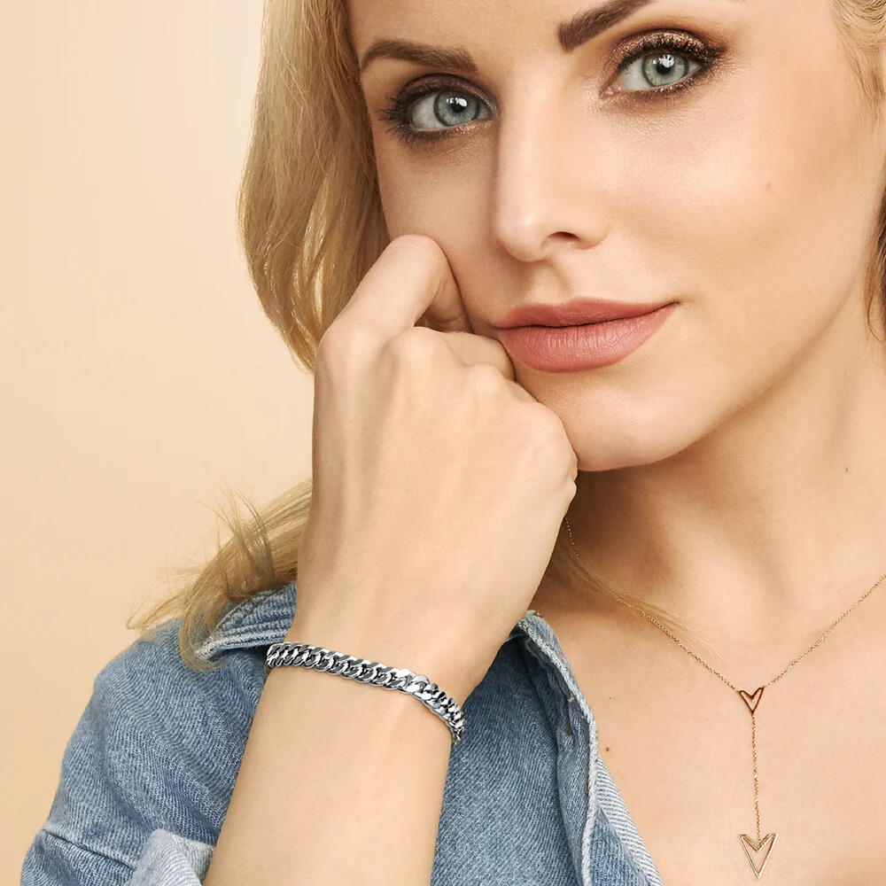 Estate Cuban Bracelet | White Gold 16k