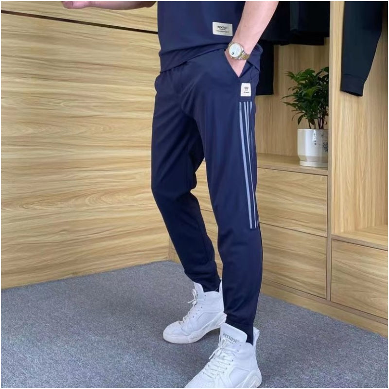 Daimen | Men's High Stretch Short Sleeve Top & Jogging Pants 2-Piece Set