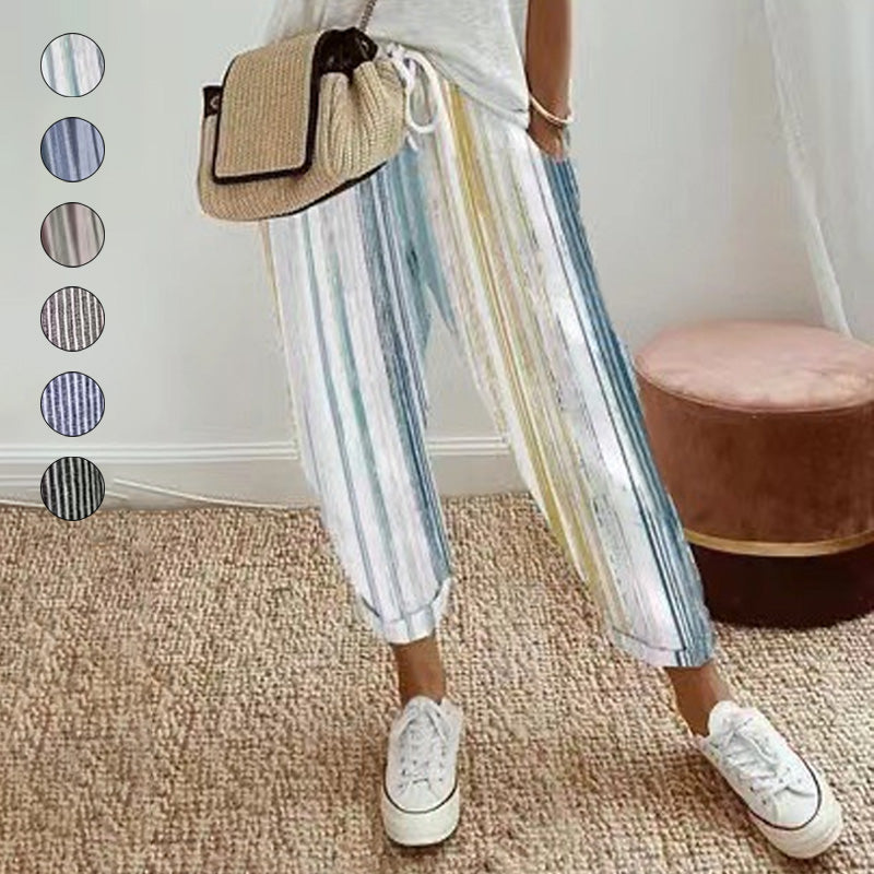 Lucy | striped trousers in linen and cotton