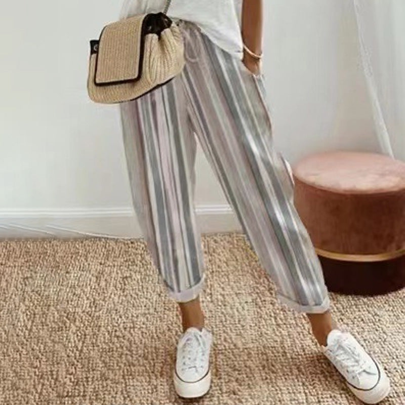 Lucy | striped trousers in linen and cotton