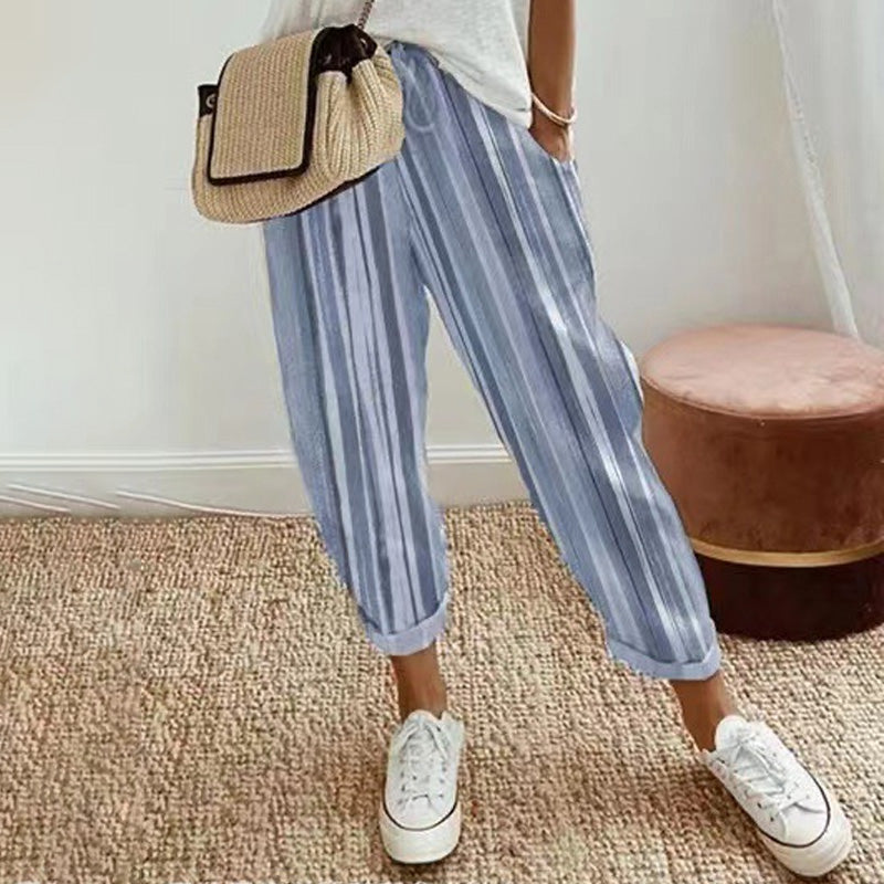 Lucy | striped trousers in linen and cotton
