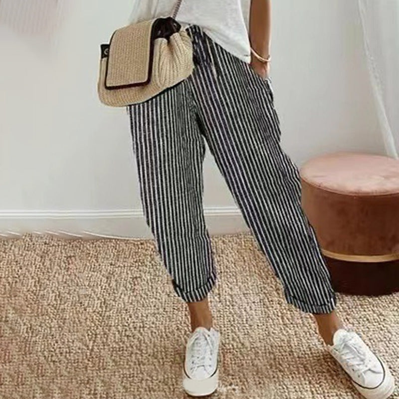 Lucy | striped trousers in linen and cotton