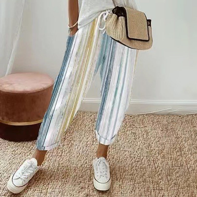 Lucy | striped trousers in linen and cotton