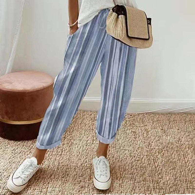 Lucy | striped trousers in linen and cotton