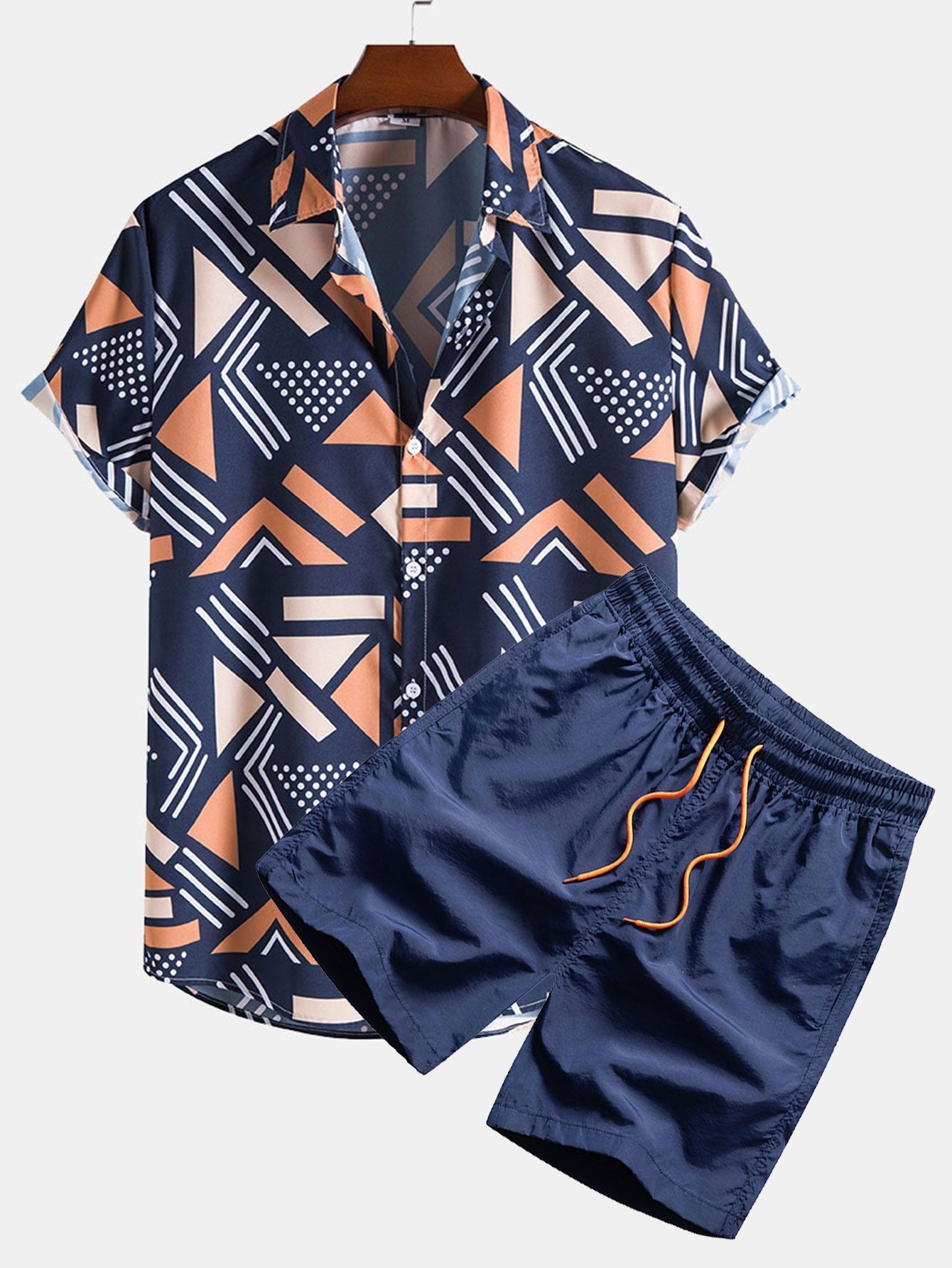 Oliver Geometric Print Shirt & Swim Shorts