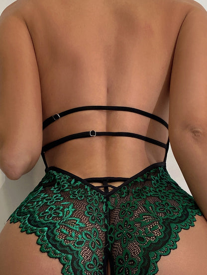 Veda - Open Bra Mesh Lace Lingerie Set