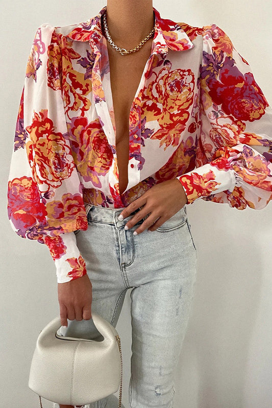 Fiona | Floral Puff Sleeve Blouse for Women