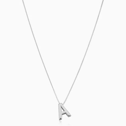 Love letter initial necklace | White Gold 18k