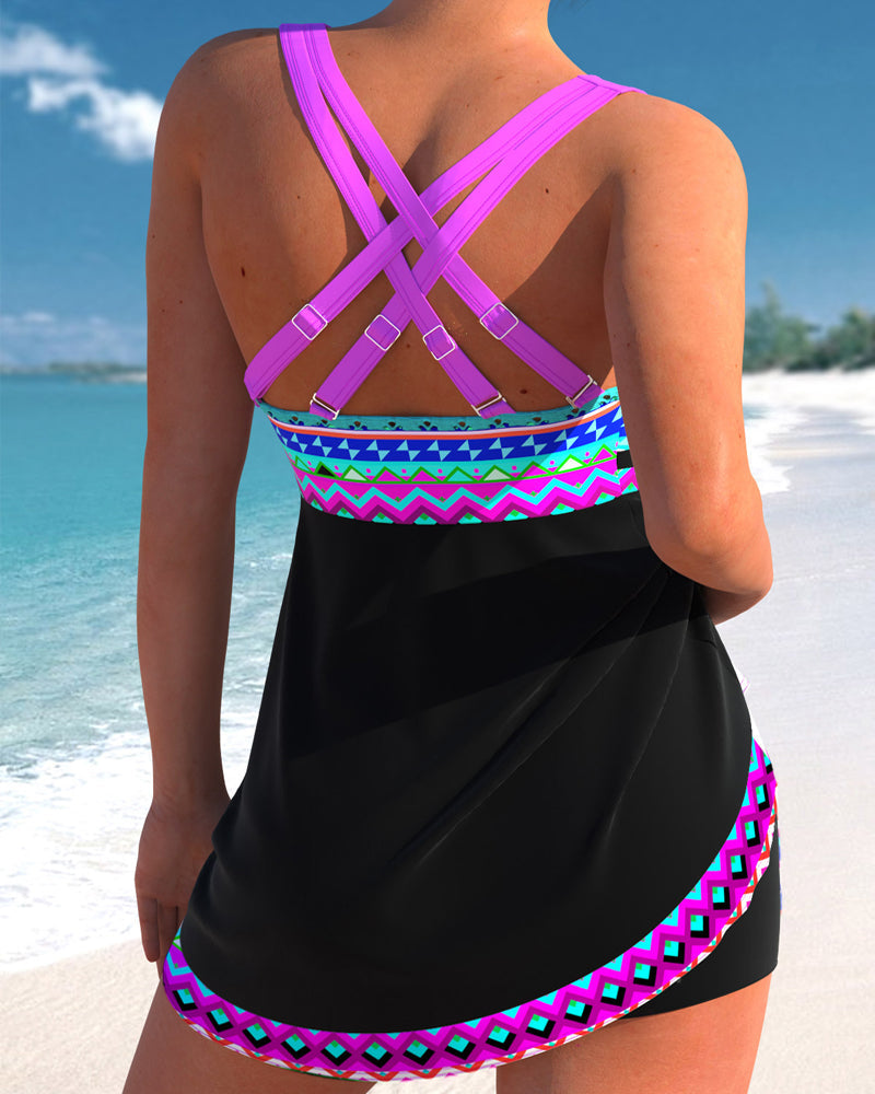 Sienna | Striped Lace-Up Swimsuit