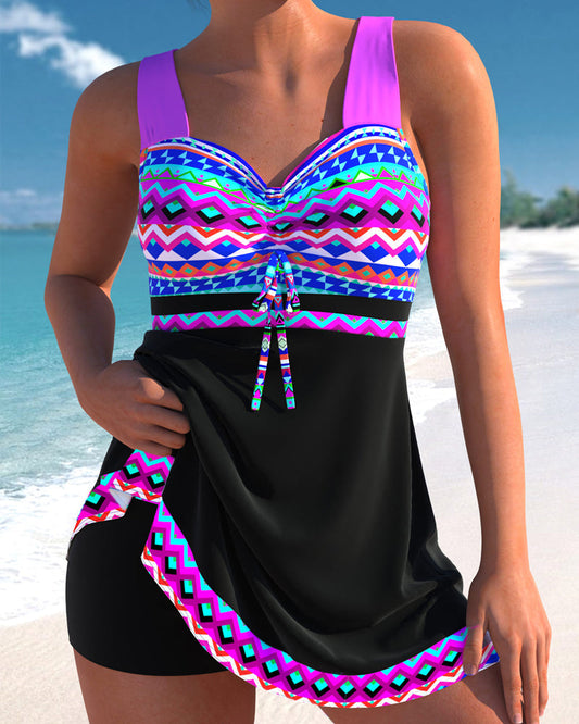 Sienna | Striped Lace-Up Swimsuit