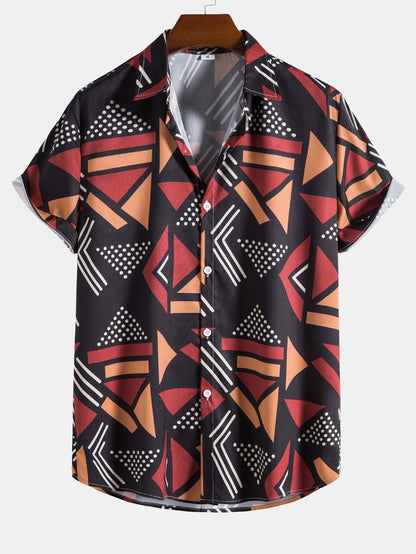 Oliver Geometric Print Shirt & Swim Shorts