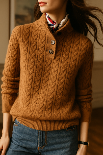 Sebastian | Cable-Knit Cashmere Button Sweater