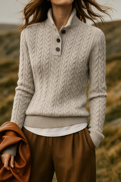 Sebastian | Cable-Knit Cashmere Button Sweater