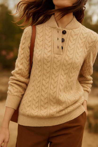 Sebastian | Cable-Knit Cashmere Button Sweater