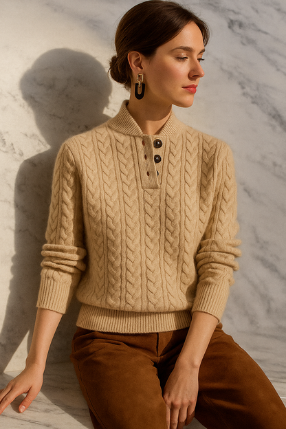 Sebastian | Cable-Knit Cashmere Button Sweater