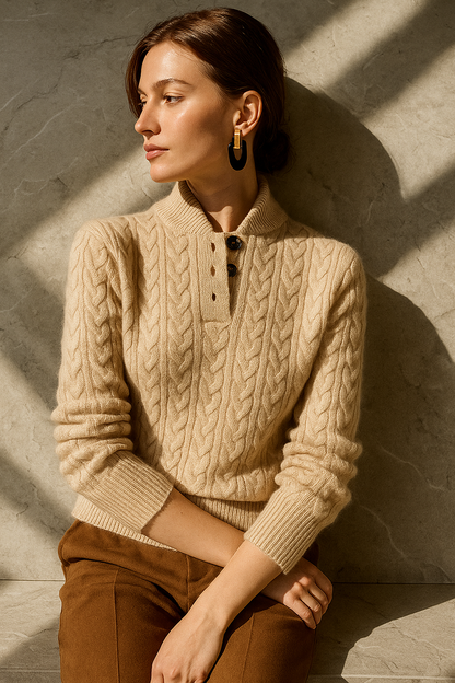 Sebastian | Cable-Knit Cashmere Button Sweater