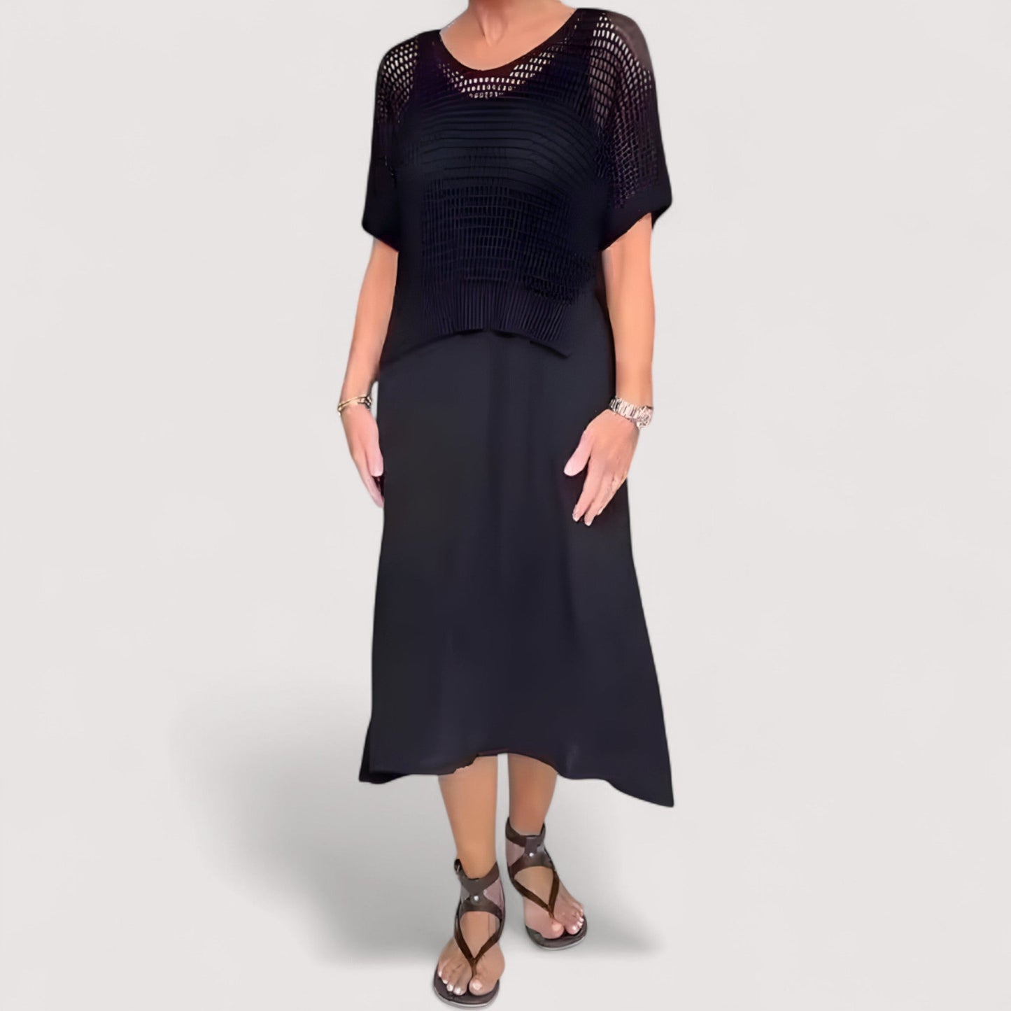 Claudia™ | Summer dress with knitted top