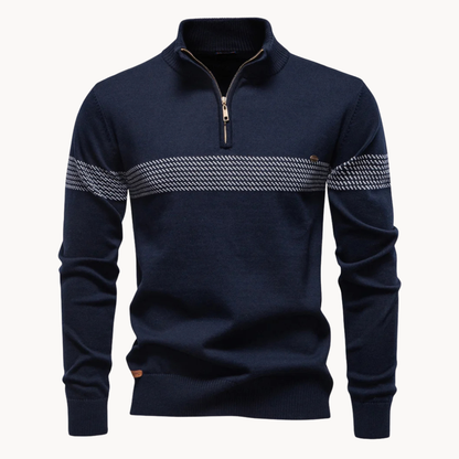 Harrison | Heritage Quarter-Zip Stripe Sweater