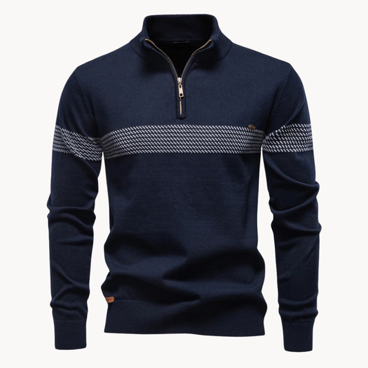 Harrison | Heritage Quarter-Zip Stripe Sweater