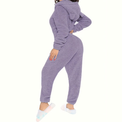 Luna™ | Fuzzy Hooded Pajama Jumpsuit