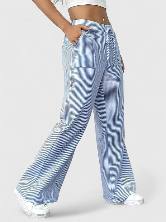 Dominique | Comfortable wide trousers with elegant details