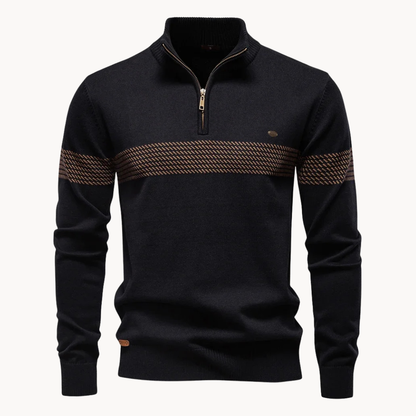 Harrison | Heritage Quarter-Zip Stripe Sweater