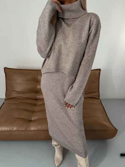 Audrey - Turtleneck Sweater and Skirt Set