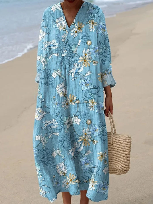 Mabel - Comfortable Colorful Floral Dress