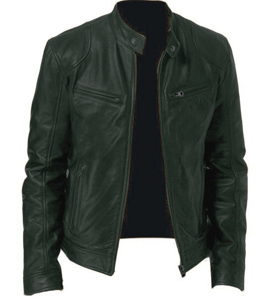 Brandon | PU Leather Zip Cardigan Jacket