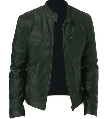 Brandon | PU Leather Zip Cardigan Jacket