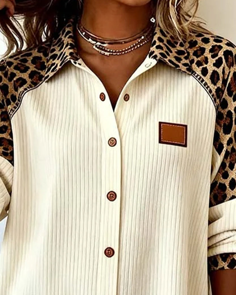 Serena | Bold Leopard Print Button-Down Shirt