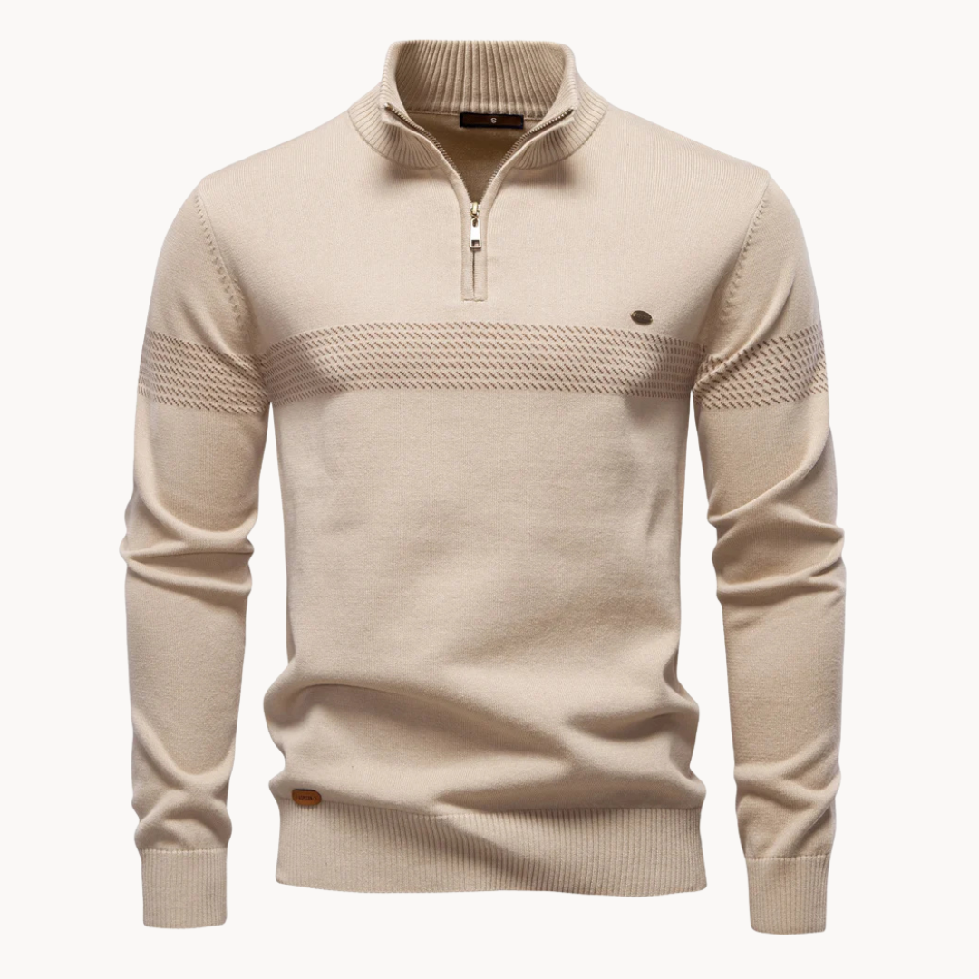 Harrison | Heritage Quarter-Zip Stripe Sweater
