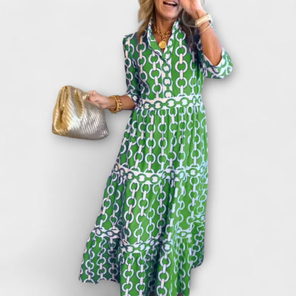 Etta | Flowy Midi Dress with Elegant Collar