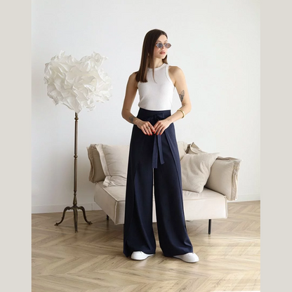 Isolde | Wide-Crop Linen Trousers