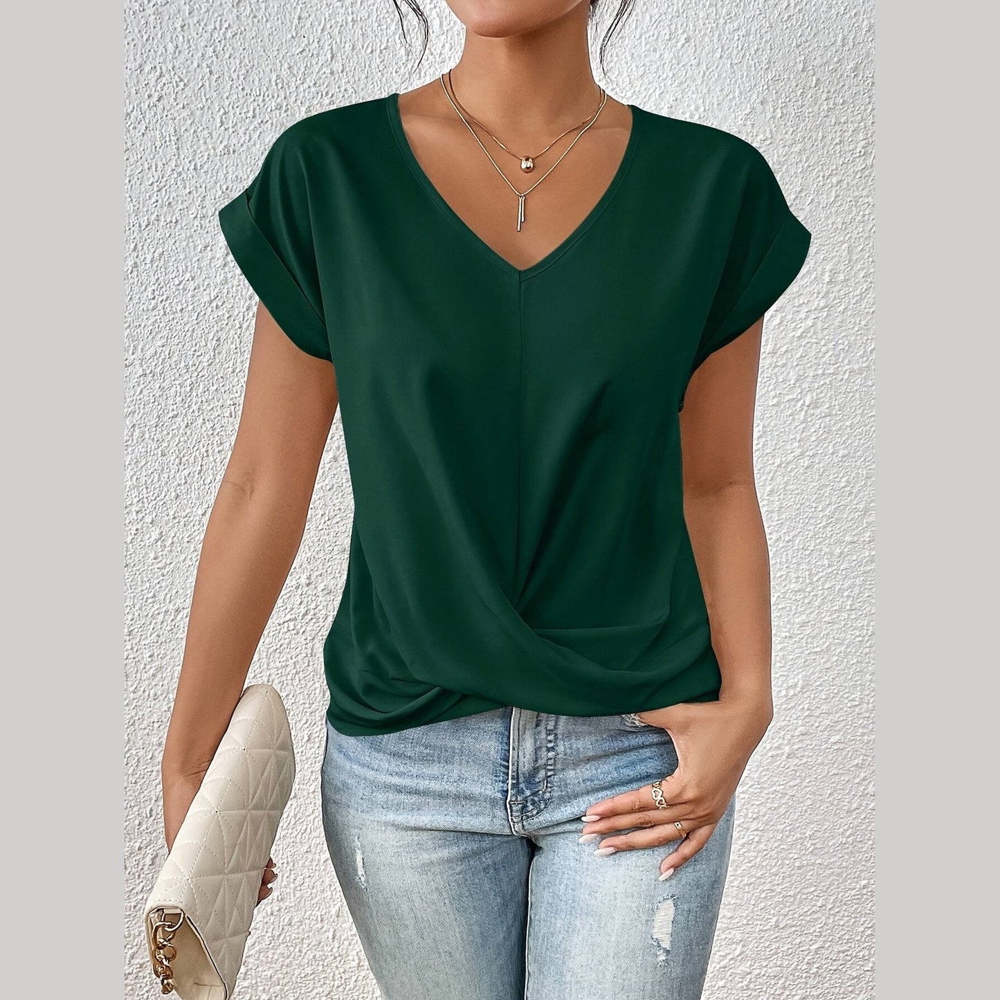 Cleo™ - Casual T-Shirt with Sweetheart Neckline