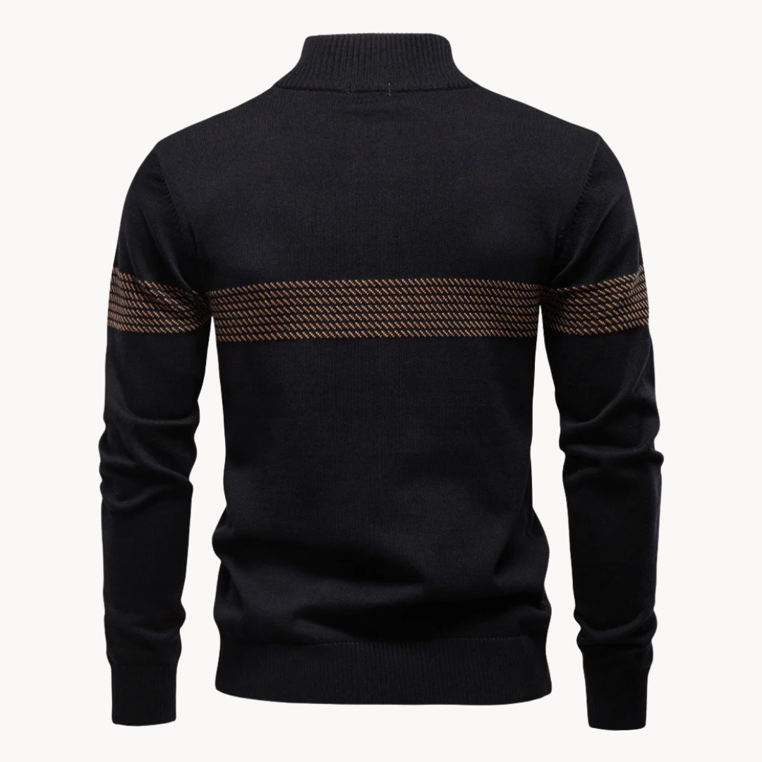 Harrison | Heritage Quarter-Zip Stripe Sweater