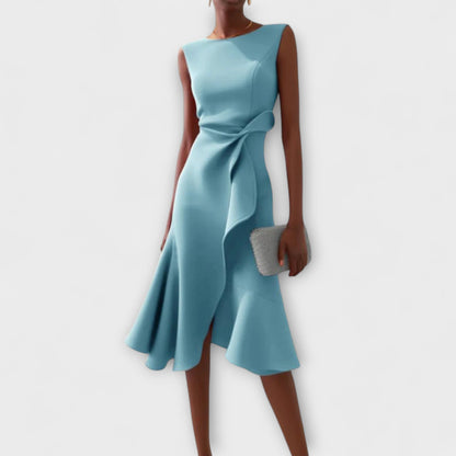JULIET | DRAPED ASYMMETRICAL MIDI DRESS
