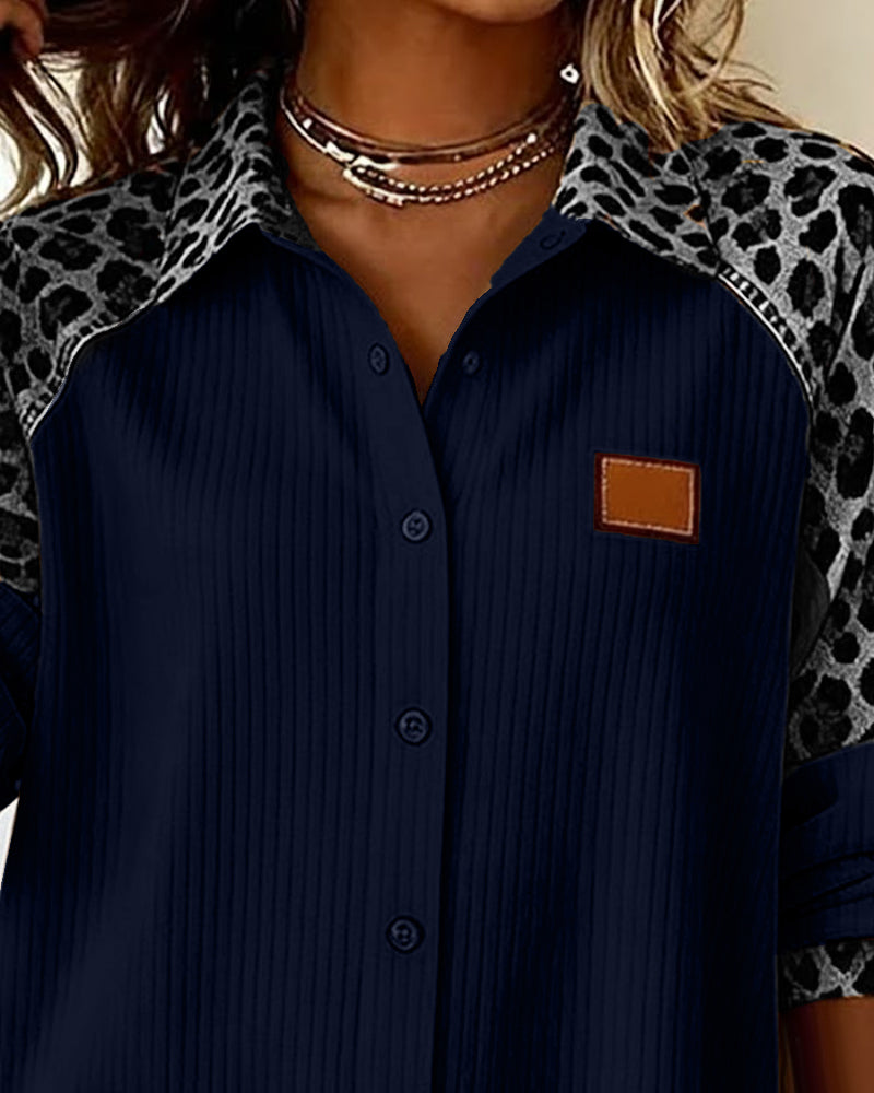 Serena | Bold Leopard Print Button-Down Shirt